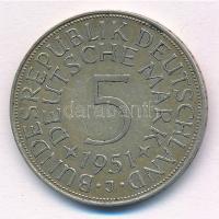 NSZK 1951J 5M Ag T:2 patina, kis ph
FRG 1951J 5 Mark Ag C:XF patina, small edge error
Krause KM# 1...