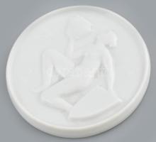Herendi Emlék a herendi porcelángyárból, mely 1839-ben alapíttatott mázas porcelán plakett d: 8 cm