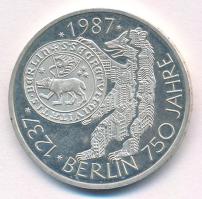 Német Szövetségi Köztársaság 1987J 10M Ag "750 éves Berlin" T:1- patina
FRG 1987J 10 Mark...