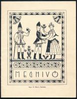 cca 1930 Szolnoki Művészeti Egyesület Garden party-jának meghívója, francia nyelven.