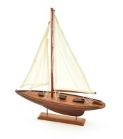 Vitorláshajó, fa hajómodell, m: 36,5 cm, h: 28 cm