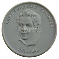 NDK DN Karl Friedrich Schinkel meisseni biszkvit porcelán emlékérem (56mm) T:1 GDR ND Karl Friedrich Schinkel Meissen porcelain commemorative medal (56mm) C:UNC