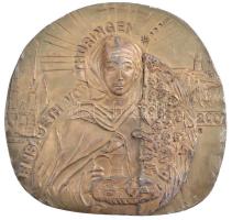 Németország 2007. "Thüringiai Erzsébet" kétoldalas fém plakett. Szign.: G (123x128mm) T:1- Germany 2007. "Elisabeth von Thüringen" doubles sided plaque. Sign.: G (123x128mm) C:AU