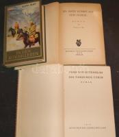 3db német nyelvű könyv, mint: 1953 Karl may: In den Kordilleren, 1913 Paris von Gütersloh die tanzende Törin illetve Heino Ide: Ein Mann kommt aus dem Dunkel, sérült állapotban