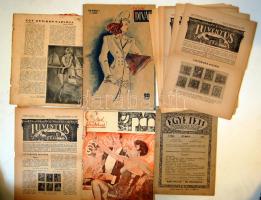 cca 1900-1940 13 db folyóírat: Új Pán, Párisi Divat, Egyetem, Iuventus