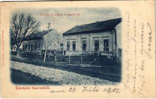 1903 Csermő, Cermei; Községháza és jegyzői lak. Holländer Sámuel kiadása / town hall, notary's office (EB)