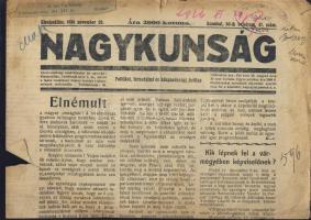 1926 Nagykunság politikai, társadalmi és közgazdasági hetilap novemberi száma
