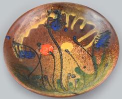 Sarkadi retró kerámia tál, jelzett, hibátlan, d: 20,5 cm