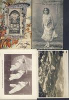 43 db nagyobb részben régi képeslap, főleg motívumok, néhány régi Ausztria