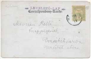 1908 Kőhalom, Reps, Rupea; Repser Burg, Warmes Bad. Gruss aus dem Repser Schwefelbad / vár, meleg fü...