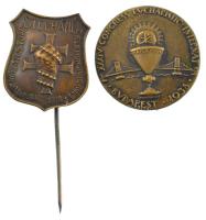 1938 Tuere gentim tuam Stephane I rex Hungarorum 1038-1938 Szent István év bronz jelvény 15 mm + 1938 Eucharisztikus konresszus br lemezkitűző 17 mm T: 1