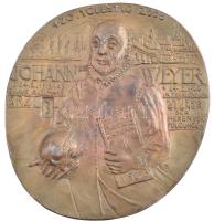 Németország 2008. Johann Weyer halálának 420. évfordulójára kétoldalas fém plakett. Szign.: G (117x110mm) T:1-,2 Germany 2008. 420. Todestag - Johann Weyer double-sided metal plaque. Sign.: G (117x110mm) C:AU,XF
