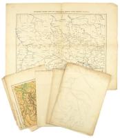 cca 1900-1910 5 db Osztrák-Magyar Monarchia térkép, 1: 2.000.000, Ed. Hölzels geogr. Institut, Wien, sérült, viseltes állapotban, az egyik kettévált, 62x48 cm / Austria-Hungary, 5 maps in damaged condition