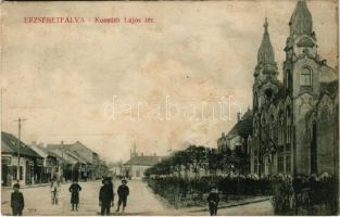 1913 Budapest XX. Pestszenterzsébet, Pesterzsébet, Erzsébetfalva; Községháza, Fő utca, üzletek