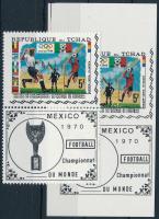 Labdarúgó-világbajnokság, Mexikó fogazott és vágott szelvényes bélyeg, Soccer World Cup perforate and imperforate stamp