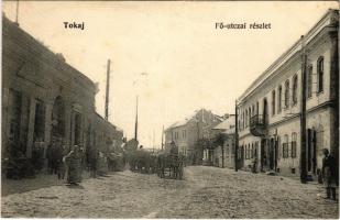 1906 Tokaj, Fő utca, Korchmáros József üzlete és saját kiadása (EK)