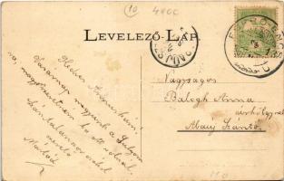 Forró-Encs, vasútállomás, posta és távirdahivatal. Boros Z. am. felvétele, Weinberger S. kiadása