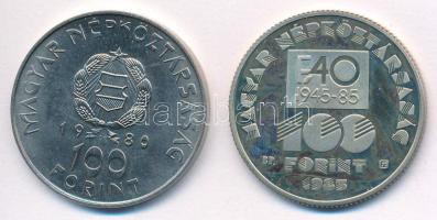 1980. 100Ft Cu-Ni "Szovjet-magyar közös űrrepülés" + 1985. 100Ft Cu-Ni "FAO" T:B...