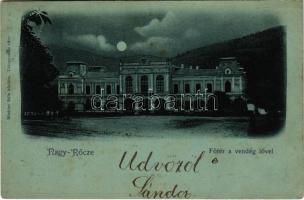 1900 Nagyrőce, Gross-Rauschenbach, Velká Revúca; Fő tér a vendéglővel. Büchler Béla kiadása / main square, restaurant (EB)