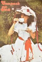 cca 1980 Compack Tea, retró reklám plakát, jelzett a nyomaton, Bp., MAHIR, Bp., Offset-ny., 81x56 cm