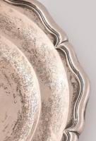 Ezüst (Ag) antik bécsi tányér, jelzett, 1840, mester: CJ.. d:18,5cm, Nettó: 179g