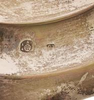 Ezüst (Ag) antik bécsi tányér, jelzett, 1840, mester: CJ.. d:18,5cm, Nettó: 179g