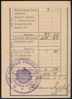 1938. február havi illetményi papír, M. kir. Honvéd Vezérkar Főnöke, Gazdasági Hivatal pecséttel