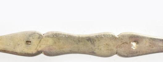 Ezüst (Ag) késbak, jelzett, h: 9,5 cm, nettó: 346g