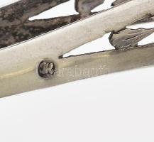 Ezüst (Ag) antik bécsi cukorcsipesz, jelzett, 1820 körül, h: 15 cm, nettó: 38g