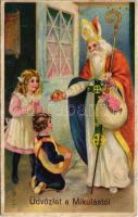 Üdvözlet a Mikulástól / Saint Nicholas. litho (Rb)