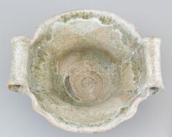 Gorka Géza (1894-1971): Kínáló tál, mázas kerámia, jelzett (Nógrádverőce), peremén és fülén lepattan...