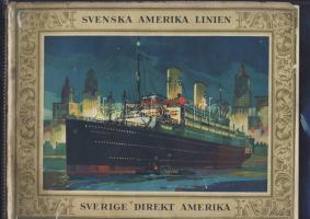 cca 1910 Svéd-Amerikai gőzhajótársaság 32 oldalas dekoratív reklámfüzet sok képpel / Swedish -American line advertising booklet with many photos 30x20 cm