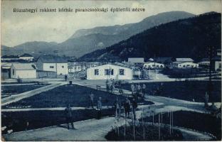 1917 Rózsahegy, Roznava; Rokkantkórház a parancsnoksági épülettől nézve, K.u.K. katonák. Bihari felvétele / Austro-Hungarian K.u.K. military barracks hospital for the disabled, soldiers (EK)