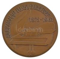 Szovjetunió 1975 Alexander Goldenweiser (1875-1961) zeneszerző bronz emlékérem s: Igor Sergeevich Komshilov d:60 mm T: 1- / 1975 Soviet Union Igor Sergeevich Komshilov bronze commemorative coin d: 60 mm, C: AU