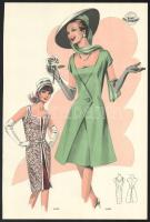 cca 1950 3 db Wemo Modes Internationales vintage divatkép, ofszet nyomat, papír, 32x21,5 cm