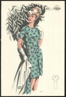 cca 1950 3 db Wemo Modes Internationales vintage divatkép, ofszet nyomat, papír, 32x21,5 cm