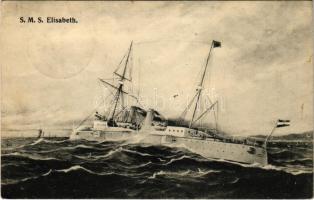 1909 SMS Kaiserin Elisabeth az Osztrák-Magyar Haditengerészet Ferenc József-osztályú védett cirkálója / K.u.K. Kriegsmarine SMS Kaiserin u. Königin Elisabeth / Austro-Hungarian Navy, SMS Kaiserin Elisabeth I. Franz Joseph-class protected cruiser. G. Fano Pola 1908. (EK)