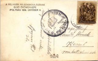 1938 Ipolyság, Sahy; "A Felvidék felszabadulásának első örömünnepe" bevonulás, Lengyel szá...