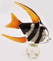 Murano üveg vitorláshal, késszel készített, jelzés nélkül, hibátlan, m: 31 cm