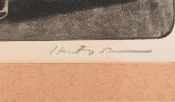 Hertay Mária (1932-2018): Bogáncscsokor. Rézkarc, papír, jelzett. Paszpartuban. 39x29,5 cm