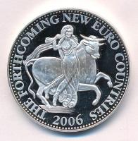 Litvánia DN "Európai valuták - Litvánia" ezüstözött Cu-Ni emlékérem, benne 1991. 1c Al ara...