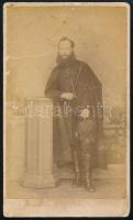 Brankovics György (1830-1907) szerb ortodox pap, temesvári görög keleti püspök, karlócai metropolita, tanácsos, mecénás, keményhátú fotó, felületén törésnyom, 10,5×6,5 cm