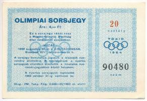 1963. "Olimpiai Sorsjegy - Tokio 1964" sorsjegy 4Ft értékben T:I-