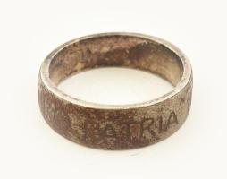 I. Világháborús Aranyat vasért! acél gyűrű, rozsdás, Pro patria 1914 felirattal.