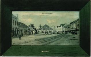 1909 Tapolca, Szentháromság tér, Balaton szálloda, üzletek. Löwy B. kiadása (EK)