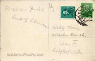 1934 Paks, Szent István tér, Erzsébet szálloda. Rosenbaum Miksa kiadása (EK)