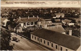 1931 Földes, látkép, középen a református parókia. Kémeri Nagy Kálmán fényképész kiadása
