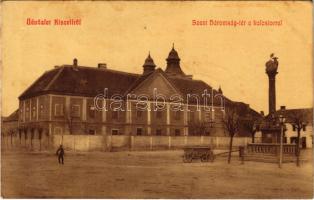 1907 Kiscell, Celldömölk; Szentháromság tér a kolostorral. W.L. 453. (fa)