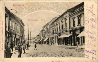 1904 Kaposvár, Korona utca, Korona szálloda, üzletek. Szabó Lipót kiadása (fl)