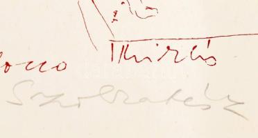 Melocco Miklós (1935-): Szokratész. Szitanyomat, papír, jelzett, hajtásnyomokkal. Lap bal alsó sarká...